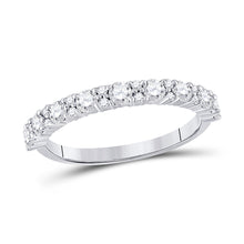  10k White Gold Womens Round Diamond Single Row Band Ring 3/4 Cttw