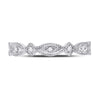 10k White Gold Womens Round Diamond Stackable Band Ring 1/8 Cttw