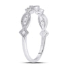 10k White Gold Womens Round Diamond Stackable Band Ring 1/8 Cttw