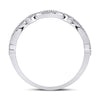 10k White Gold Womens Round Diamond Stackable Band Ring 1/8 Cttw