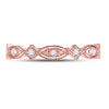 10k Rose Gold Womens Round Diamond Stackable Band Ring 1/8 Cttw