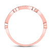 10k Rose Gold Womens Round Diamond Stackable Band Ring 1/8 Cttw