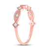 10k Rose Gold Womens Round Diamond Stackable Band Ring 1/8 Cttw