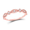 10k Rose Gold Womens Round Diamond Stackable Band Ring 1/8 Cttw