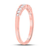 10k Rose Gold Womens Round Diamond Stackable Band Ring 1/3 Cttw