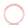 10k Rose Gold Womens Round Diamond Stackable Band Ring 1/3 Cttw