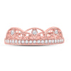 10k Rose Gold Womens Round Diamond Band Ring 1/5 Cttw