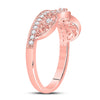 10k Rose Gold Womens Round Diamond Band Ring 1/5 Cttw