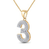 10k Yellow Gold Mens Round Diamond Number 3 Charm Pendant 5/8 Cttw