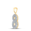 10k Yellow Gold Mens Round Diamond Number 8 Charm Pendant 1/2 Cttw