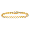14k Yellow Gold Womens Round Diamond Tennis Bracelet 5 Cttw