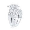 14k White Gold Round Diamond Bridal Wedding Ring Band Set 2 Cttw
