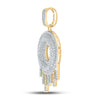 10k Yellow Gold Mens Round Diamond Dripping O Letter Charm Pendant 3/4 Cttw