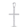 10k White Gold Womens Round Diamond Cross Pendant 1/5 Cttw