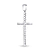 10k White Gold Womens Round Diamond Cross Pendant 1/4 Cttw