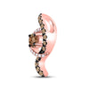 10k Rose Gold Womens Round Smoky Quartz Diamond Fashion Pendant 1/3 Cttw