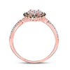 10k Rose Gold Womens Round Brown Diamond Halo Cluster Ring 1/2 Cttw
