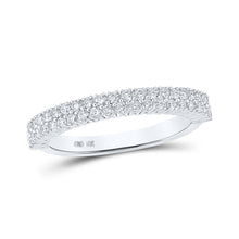  10k White Gold Womens Round Diamond Band Ring 1/2 Cttw