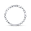 10k White Gold Womens Round Diamond 2-Stone Stackable Band Ring .03 Cttw