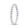 10k White Gold Womens Round Diamond 2-Stone Stackable Band Ring .03 Cttw