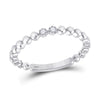 10k White Gold Womens Round Diamond 2-Stone Stackable Band Ring .03 Cttw