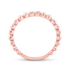 10k Rose Gold Womens Round Diamond 2-Stone Stackable Band Ring .03 Cttw