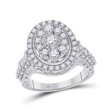  14k White Gold Womens Round Diamond Right Hand Cluster Ring 1-5/8 Cttw