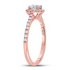 14k Rose Gold Round Diamond Halo Bridal Wedding Engagement Ring 3/4 Cttw