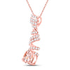 10k Rose Gold Womens Oval Morganite Diamond Spiral Solitaire Pendant 1 Cttw