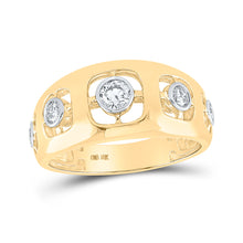  10k Two-tone Gold Mens Round Diamond Band Ring 5/8 Cttw