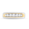 10k Two-tone Gold Mens Round Diamond Single Row Band Ring 1/2 Cttw