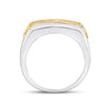 10k Two-tone Gold Mens Round Diamond Single Row Band Ring 1/2 Cttw
