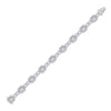 14k White Gold Womens Round Diamond Square Link Bracelet 5-3/4 Cttw