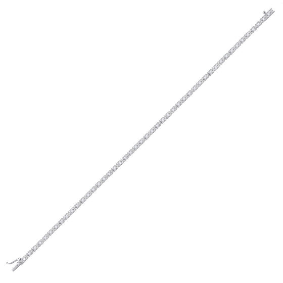 10k White Gold Womens Round Diamond Tennis Bracelet 1 Cttw