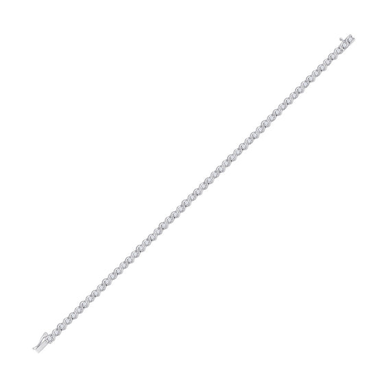 10k White Gold Womens Round Diamond Tennis Bracelet 2 Cttw