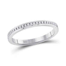  14k White Gold Womens Round Diamond Single Row Band Ring 1/10 Cttw
