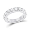 14k White Gold Womens Round Diamond Single Row Band Ring 2 Cttw