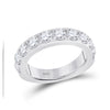 14k White Gold Womens Round Diamond Single Row Band Ring 2 Cttw