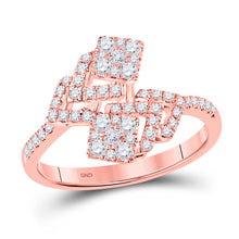  14k Rose Gold Womens Round Diamond Fashion Ring 1/2 Cttw