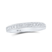  14k White Gold Womens Round Diamond Single Row Band Ring 1/4 Cttw