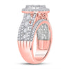 14k Rose Gold Round Diamond Cluster Bridal Wedding Engagement Ring 2 Cttw
