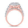 14k Rose Gold Round Diamond Cluster Bridal Wedding Engagement Ring 2 Cttw