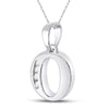 10k White Gold Womens Round Diamond O Initial Letter Pendant 1/20 Cttw
