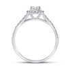 14k White Gold Round Diamond Halo Bridal Wedding Engagement Ring 3/4 Cttw