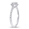 14k White Gold Round Diamond Halo Bridal Wedding Engagement Ring 3/4 Cttw