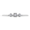 14k White Gold Womens Round Diamond Triple Cluster Bangle Bracelet 7/8 Cttw