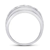 14k White Gold Mens Round Diamond Single Row Band Ring 2 Cttw