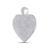 14k White Gold Womens Round Diamond Charmed Heart Pendant 2 Cttw