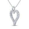 14k White Gold Womens Round Diamond Outline Heart Pendant 2 Cttw