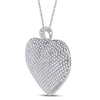 14k White Gold Womens Round Diamond Charmed Heart Pendant 3 Cttw